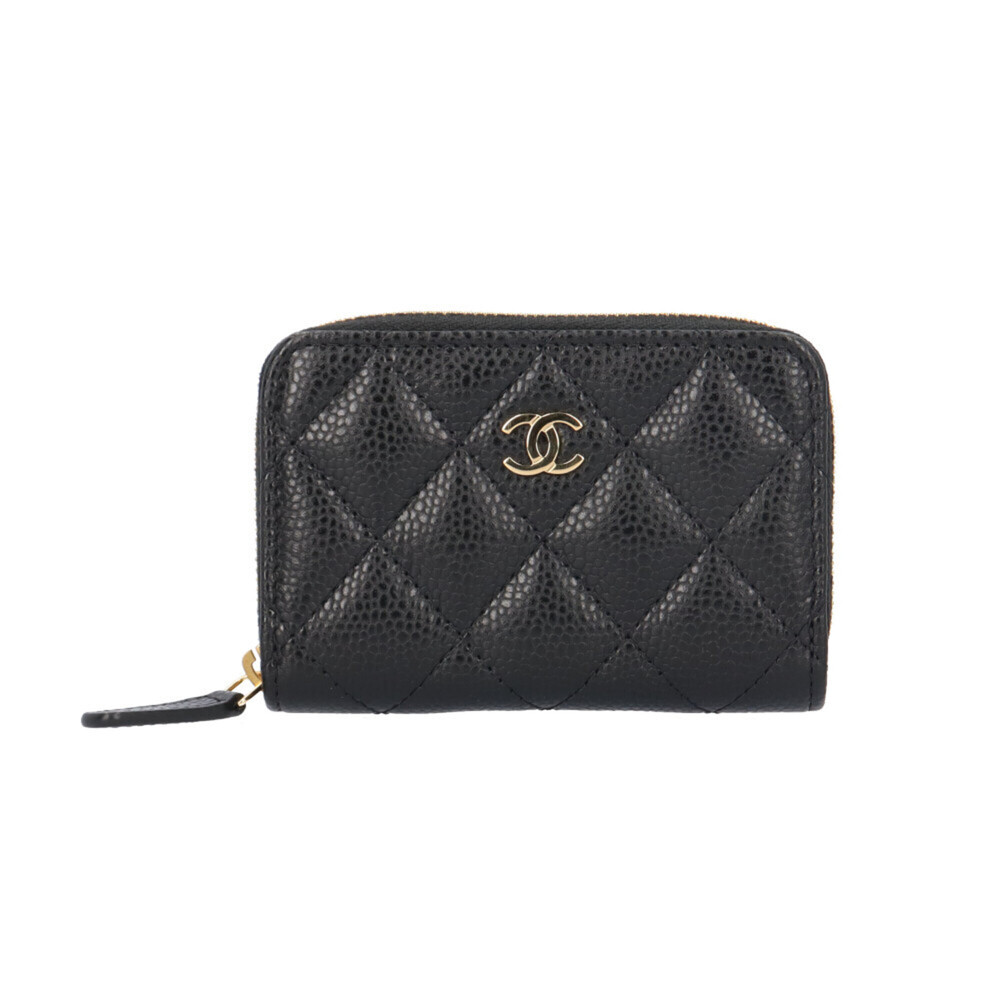 CHANEL Authentic Black Caviar Leather Wallet